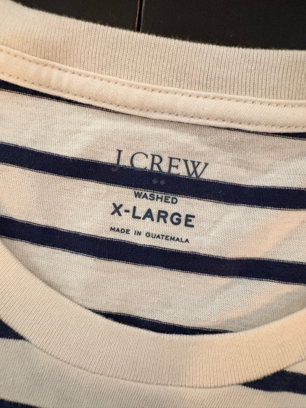 J. Crew Washed Navy and Cream Striped Tee
